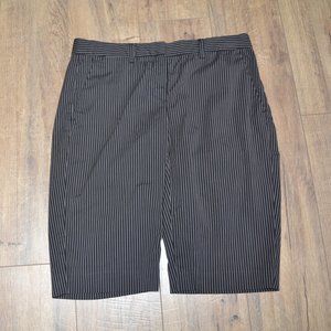 Theory Pin Stripe Long Bermuda Style Shorts